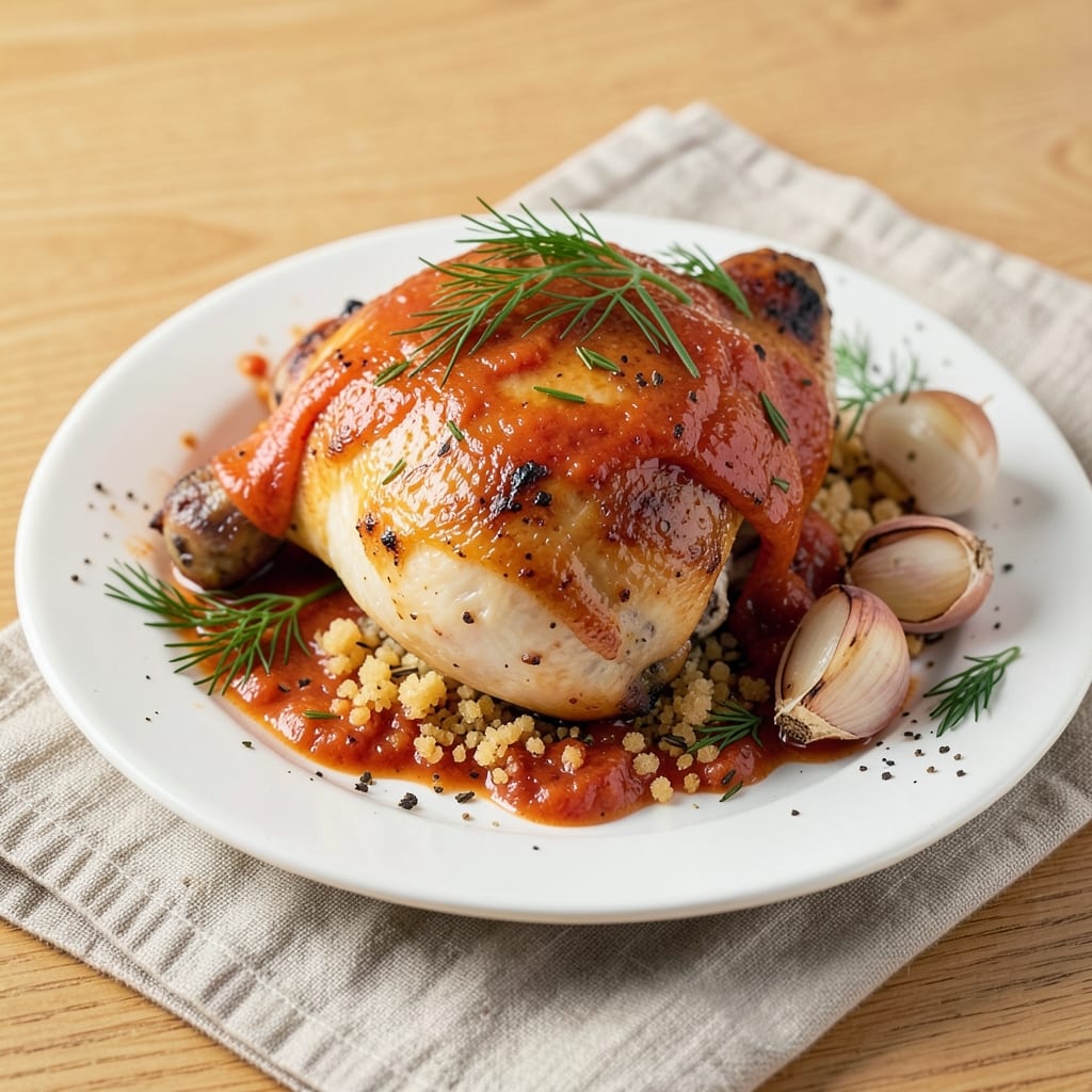 Baked Chicken Thigh Sauce Recipe: Celery-Crusted Crunch With Yogurt Streaks
