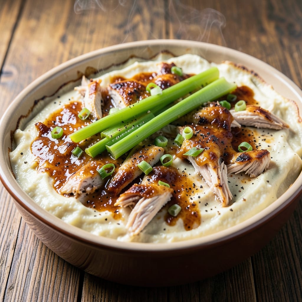 Buffalo Chicken Dip Recipe Slow Cooker Raw Chicken: Slow-Cooked Raw Chicken Shreds With Crunchy Celery Top