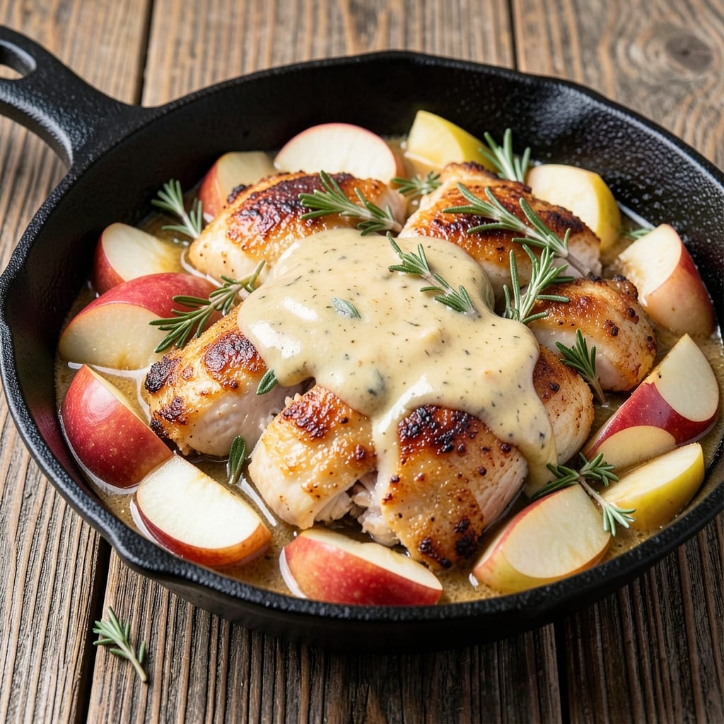 Apple Chicken Skillet Recipe: Sweet-Tart Apple Crisp With Herbed Yogurt Streaks