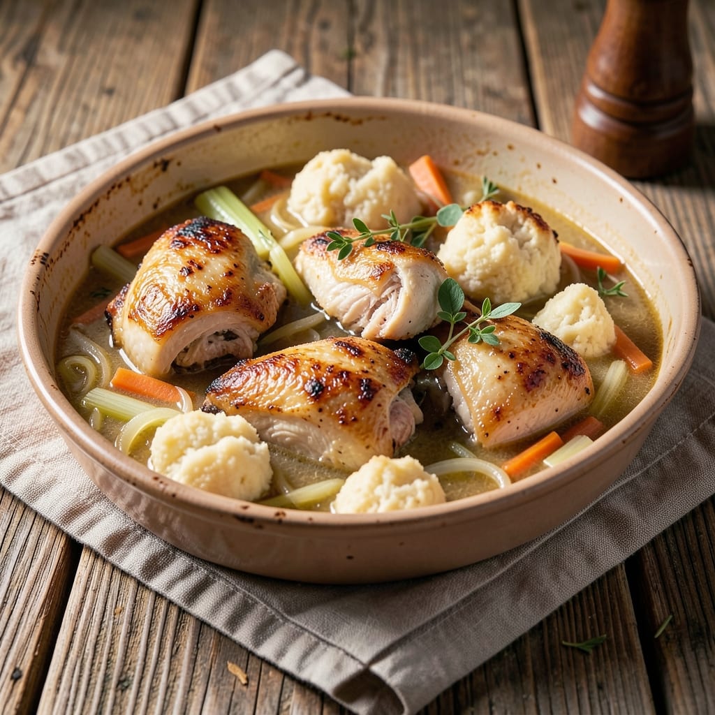 Britt Rescigno's Chicken and Dumplings Recipe: Homestyle Healing With Celery-Crusted Bites