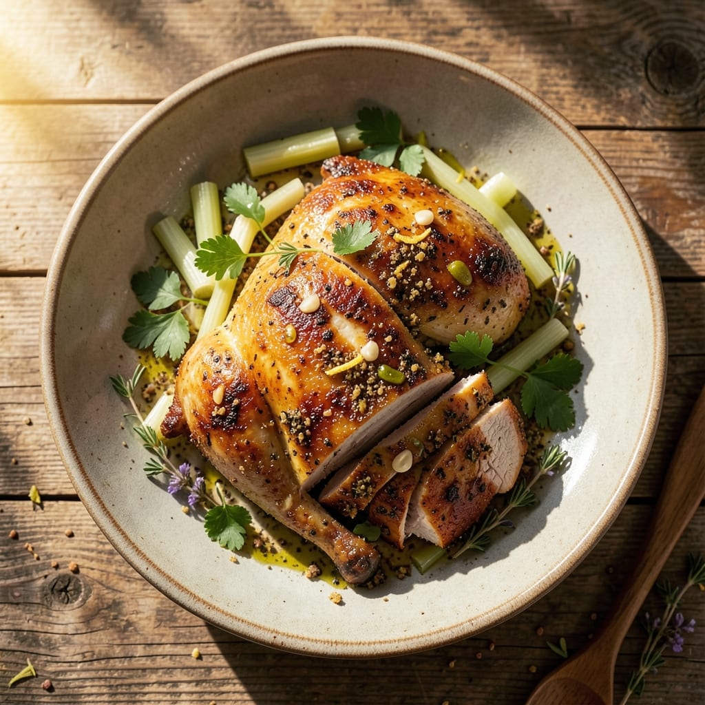 Boneless Chicken Roast Recipe: Juicy Dark Meat With Celery-Garlic Crust Magic