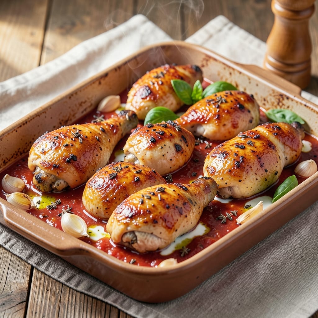 Baked Chicken Thighs in Tomato Sauce Recipe: Herb-Infused Sauce That Clings to Every Bite