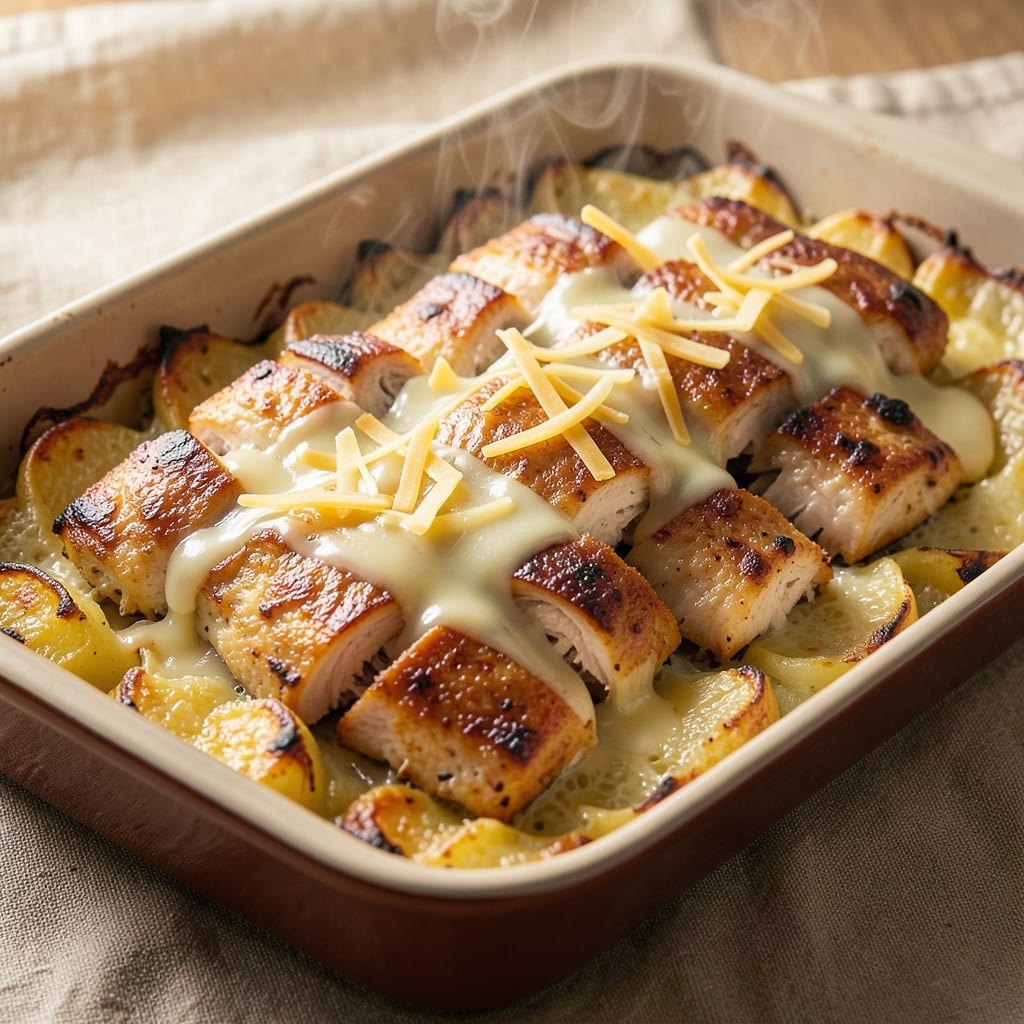 Betty Crocker's Au Gratin Potatoes With Chicken Recipe: Golden Crust, Velvety Layers, One-Step Bake