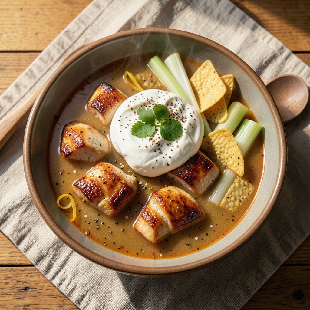 Bush's Chicken Tortilla Soup Recipe: Crispy Celery Crust Meets Spiced Yogurt Swirls