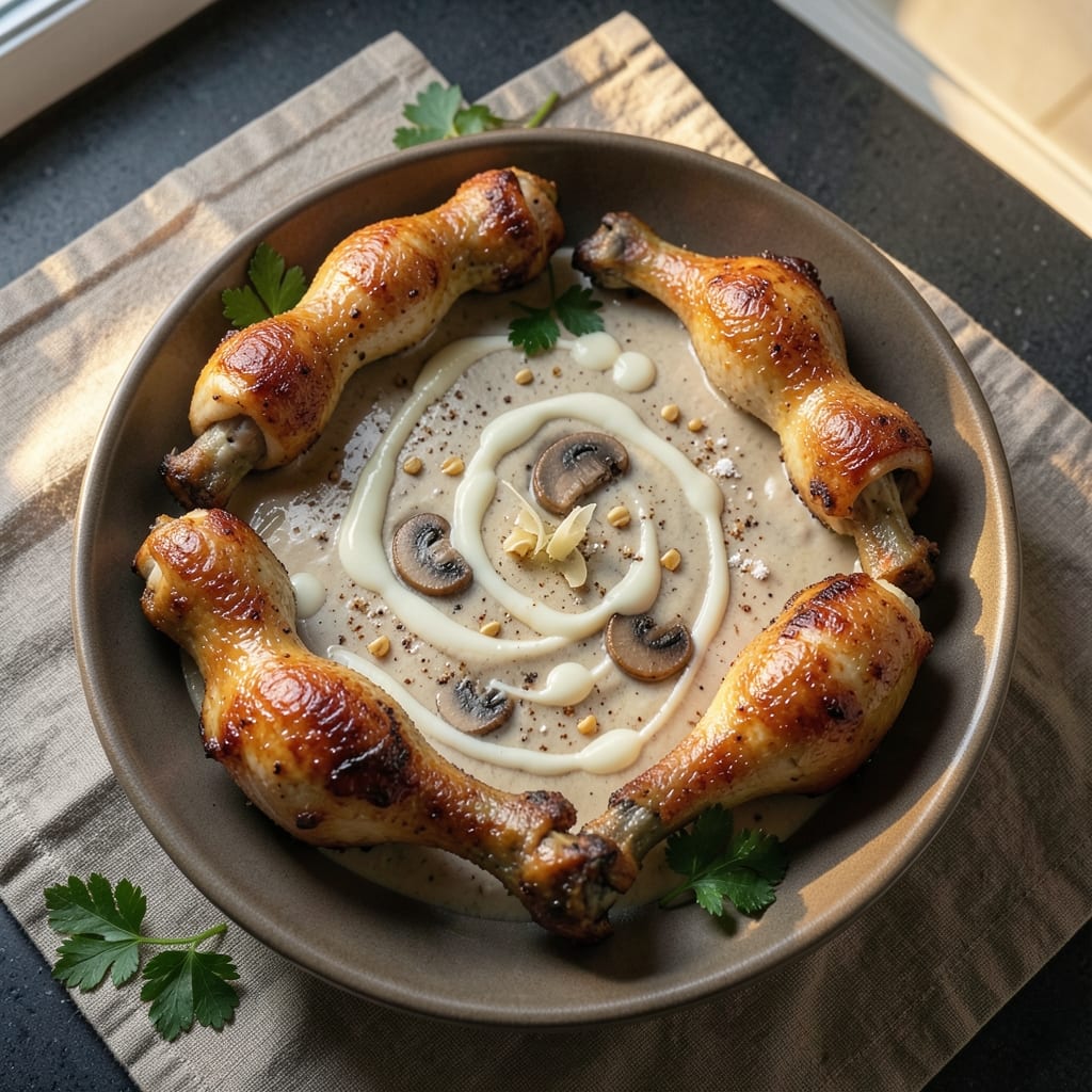 Baked Chicken Drumsticks With Cream Of Mushroom Soup Recipe: One-Pan Creamy Crispy Delight