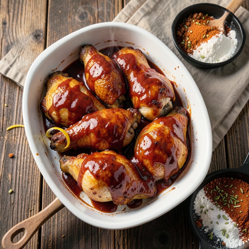 BBQ Sauce Chicken Recipe Oven: Smoky Glaze and Crispy Celery Crust Harmony
