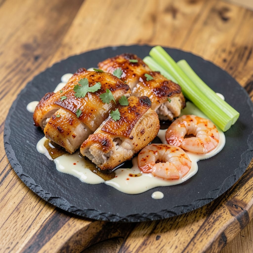 Bang Bang Chicken And Shrimp Copycat Recipe: Crispy Celery Crunch With Spiced Yogurt Streaks