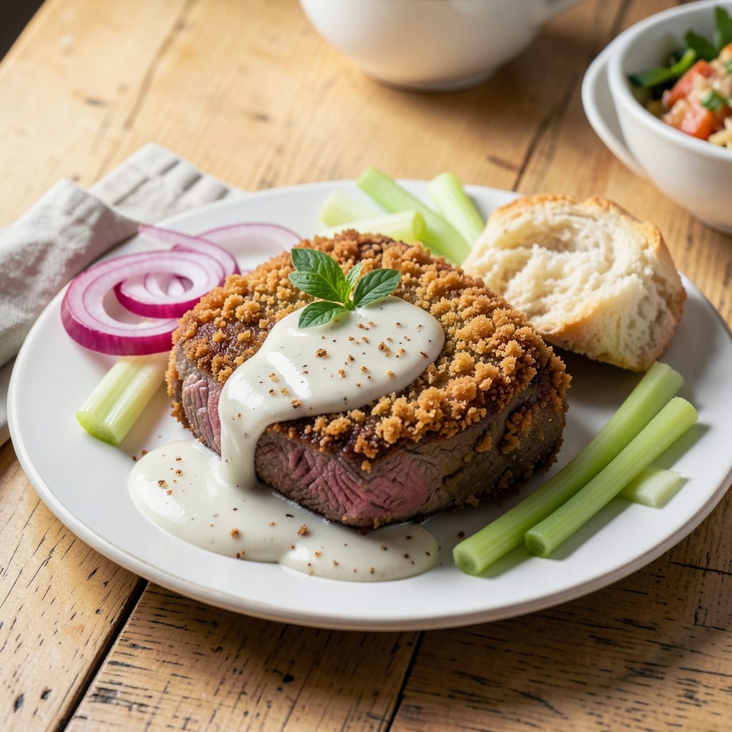 Alton Brown's Chicken Fried Steak Recipe: Crispy Celery Crust Meets Juicy Yolk Streaks
