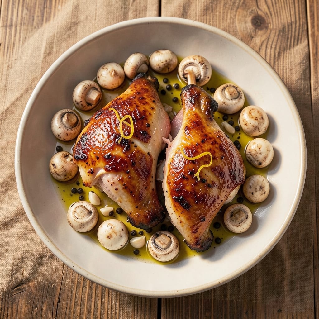 Baked Chicken Thighs With Mushrooms Recipe: Umami-Rich One-Pan Dinner in 40 Minutes