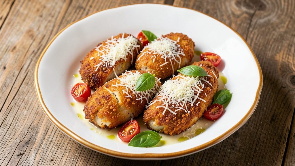Carrabba's Chicken Recipe: Celery Vinegar Velout and Triple Cheese Crunch