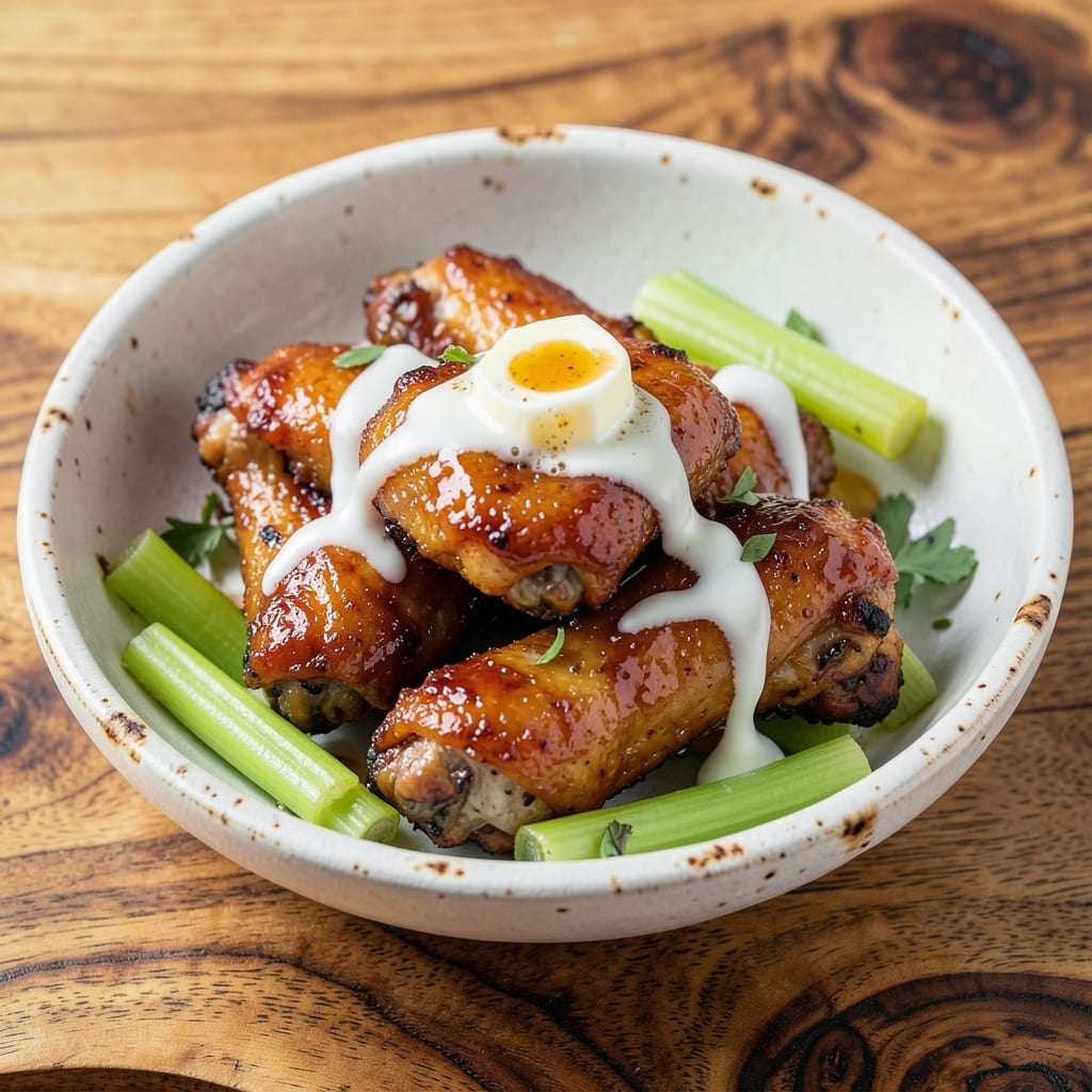 Betty White's Sticky Chicken Wings Recipe: Celery-Crusted Crunch With Tangy Yogurt Drizzle