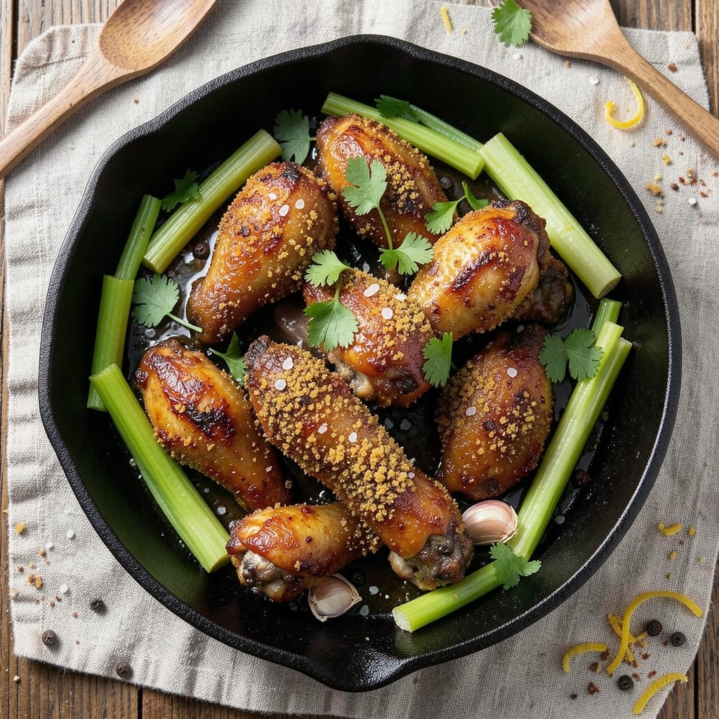 Baked Chicken Wings Black Folks Recipe: Celery-Crusted Crunch With Juicy Dark Meat Magic