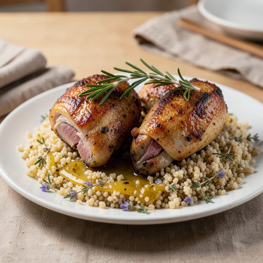 Baked Chicken Thighs and Quinoa Recipe: Herb-Crusted Crunch with Savory Grain Bites