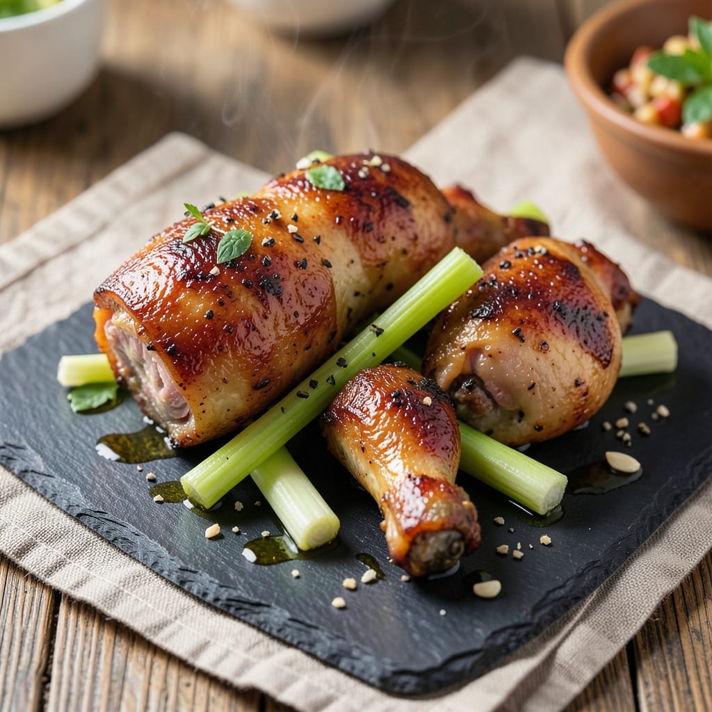 Baked Whole Chicken Legs Recipe: Celery-Crusted Skin That Shatters With Every Bite