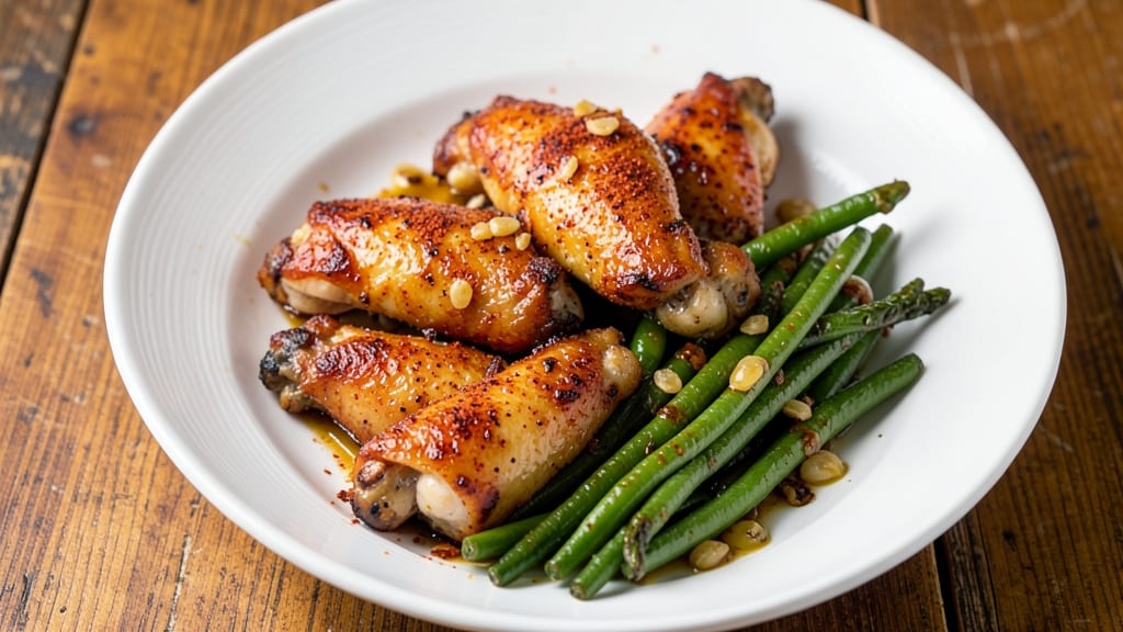 Gordon Ramsay Chicken Wings and Green Beans Recipe: Crispy-Skinned Wings With Almond-Glazed Greens